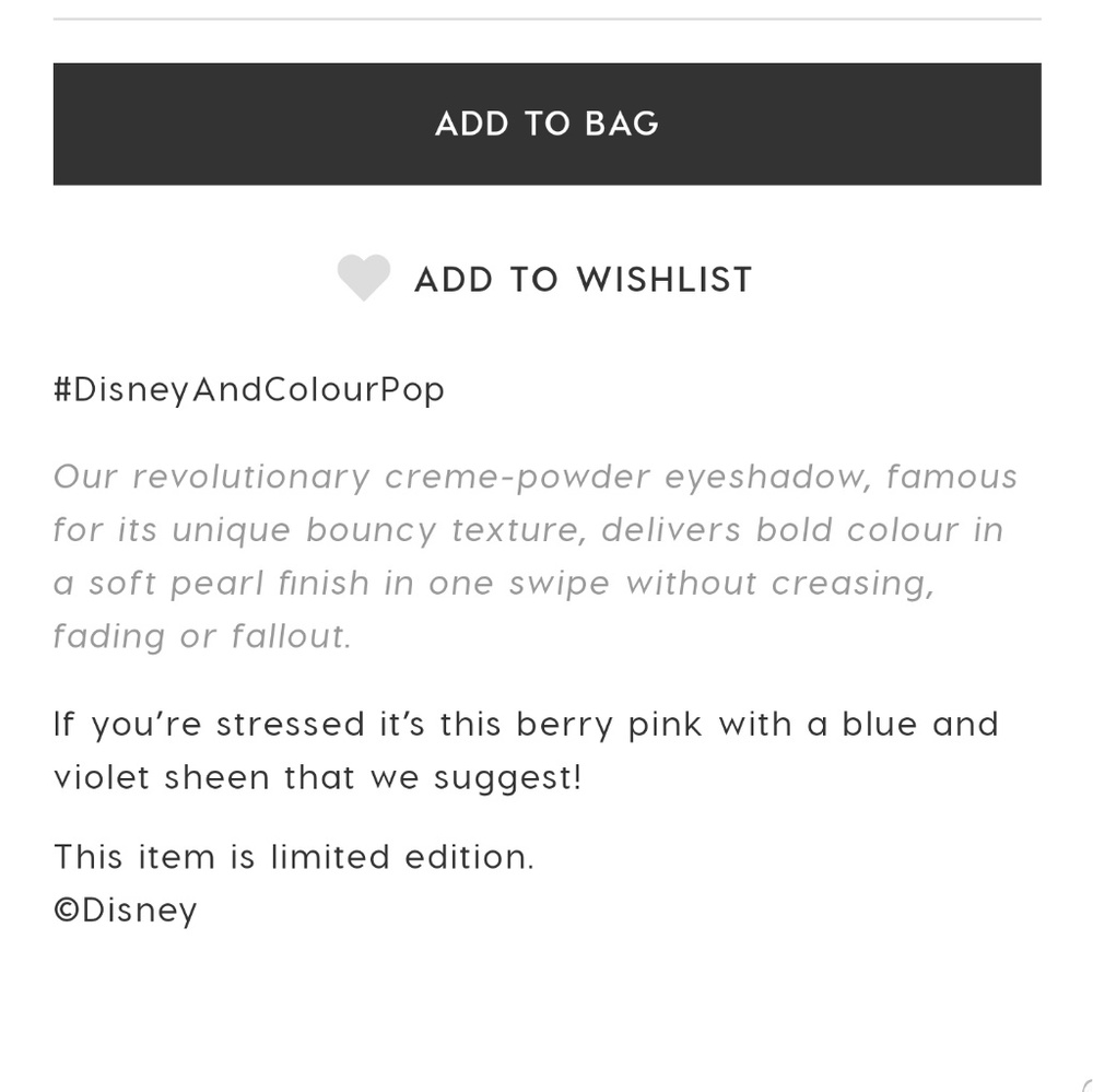LAST ONE ๐ Disney Colourpop Super Shock Shadow - Picture 7 of 7
